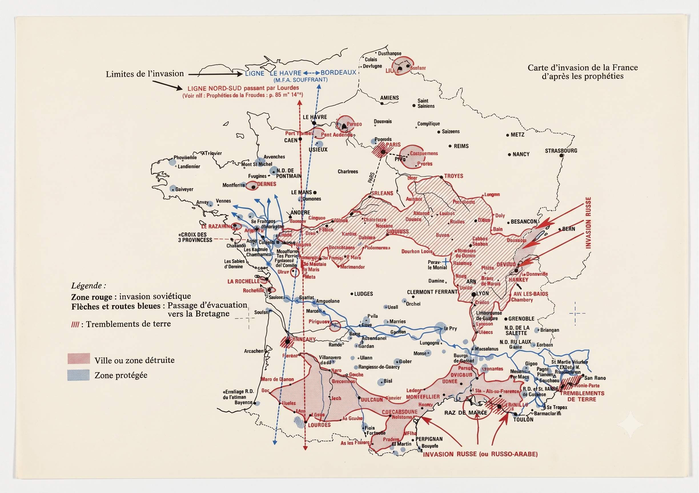 Carte de l'invasion Russo-Arabe - Marie-Julie Jahenny